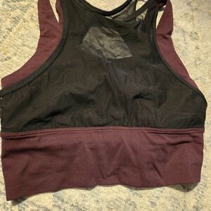 Women's Black and Burgundy Intimate Top
